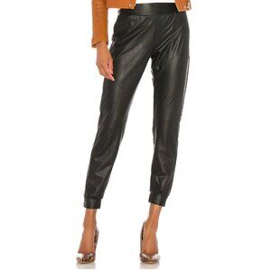 Commando Faux Leather Black Jogger-sz Small